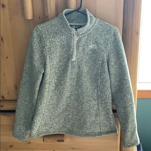 Heather grey North Face 3/4 zip sweatshirt